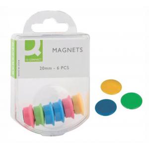 Magnety Q-connect 20mm mix farieb 6 ks