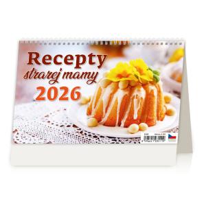 Stolový kalendár riadkový 22,6x13,9 cm - Recepty starej mamy 2026