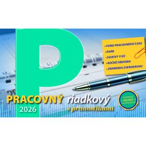 Stolový kalendár riadkový 23 x 14 cm - Pracovný 2026