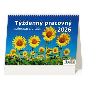 Stolový kalendár riadkový 21,1x14,8 cm - Týždenný s citátmi 2026
