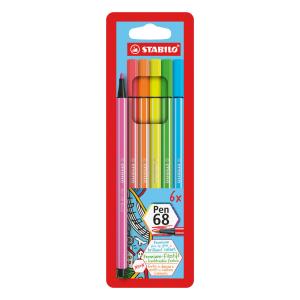 Sada STABILO Pen 68 neon 6 ks Púzdro
