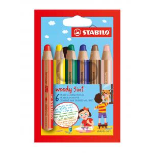 Farebné ceruzky STABILO woody 3 in 1 6 ks