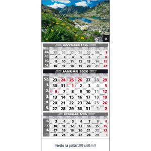 Plánovací kalendár ŠTANDARD trojmesačný sivý - Obr.A 2024