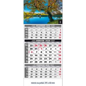 Plánovací kalendár ŠTANDARD trojmesačný sivý - Obr.B 2024