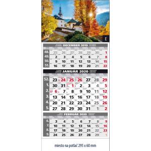 Plánovací kalendár ŠTANDARD trojmesačný sivý - Obr.E 2024