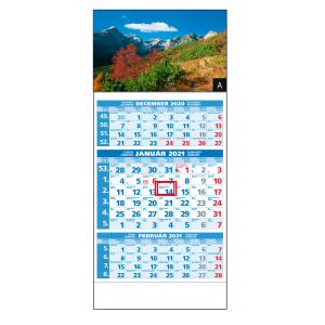 Plánovací kalendár ŠTANDARD trojmesačný modrý - Obr.A 2024