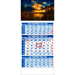 Plánovací kalendár ŠTANDARD trojmesačný modrý - Obr.E 2024