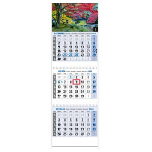 Plánovací kalendár KLASIK trojmesačný modrý - Obr.B 2024