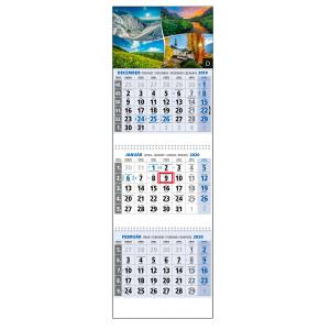 Plánovací kalendár KLASIK trojmesačný modrý - Obr.D 2024