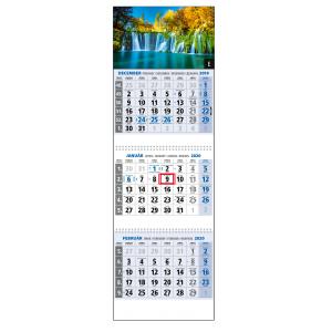 Plánovací kalendár KLASIK trojmesačný modrý - Obr.E 2024