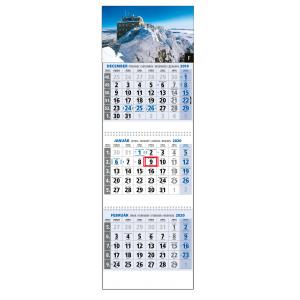Plánovací kalendár KLASIK trojmesačný modrý - Obr.F 2024