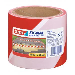 Výstražná páska nelepivá TESA Signal 80mm x 100m červeno-biela