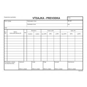 Výdajka - prevodka A5 s DPH samoprepis s kart.obálkou a podložkou