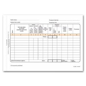 Záznam o prevádzke vozidla osobn.dopravy A5 samoprepis kniha 100list