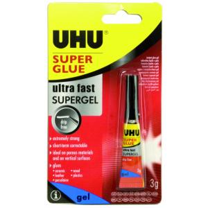 Sekundové lepidlo UHU super glue gel 3g