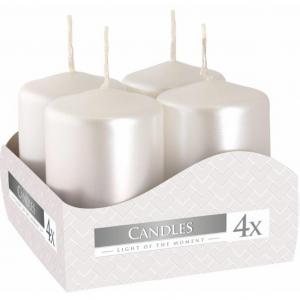 Sviečky perleťovobiele 4 ks 225g