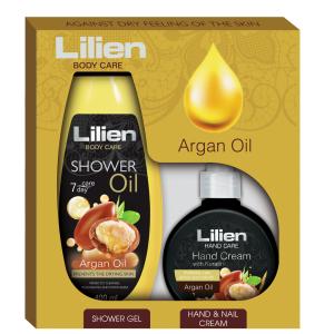 Darčeková kazeta dámska Lilien ARGAIN OIL(SG + krém na ruky 300 ml)