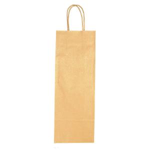 Papierová taška na víno 140x80x390,mm zlatá, krútené ušká vo farbe