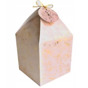 Papierová darčeková krabička so štítkom 220x104mm Kvet 4 ks