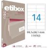Etikety univerzálne 99,1x38,1mm Etibox A4 100 hárkov