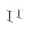 Pracovný stôl Motion Ergo, PO, 2S, 120x70,5-120,5x90 cm, biela/čierna