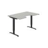 Pracovný stôl Motion Ergo, ZO, 2S, 140x70,5-120,5x90 cm, sivá/čierna