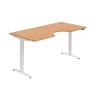 Pracovný stôl Motion Ergo, PO, 2S, 180x70,5-120,5x90 cm, buk/biela