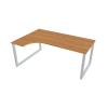 Pracovný stôl UNI O, ergo, pravý, 180x75,5x120 cm, jelša/sivá
