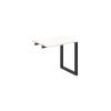 Pracovný stôl UNI O, k pozdĺ. reťazeniu, 80x75,5x60 cm, biela/čierna