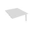 Pracovný stôl UNI A, k pozdĺ. reťazeniu, 140x75,5x160 cm, biela/biela