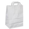Papierová taška, ploché ušká, 240x110x330mm, biela